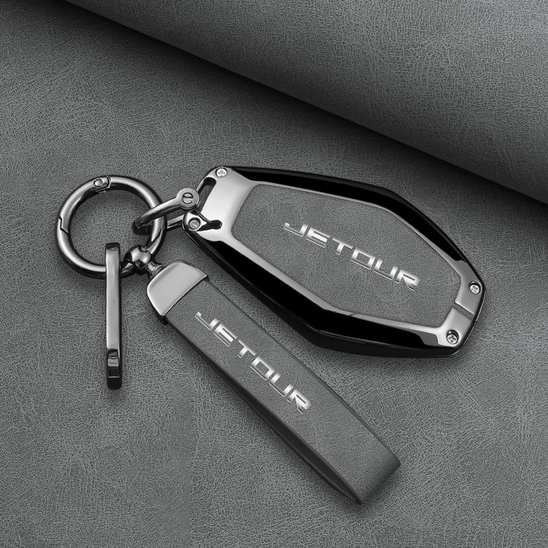For Chery Jietu X70 X70Plus X70M X90Plus X95Pro Key Case Car Remote Key Fob Zinc Alloy Leather Protective Case Car Accessories