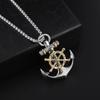 Vintage Retro Anchor Wheel Boat Ship Pendant Necklace Chain Unisex Men Women Fashion Gothic Amulet Talisman Jewelry Party Gift