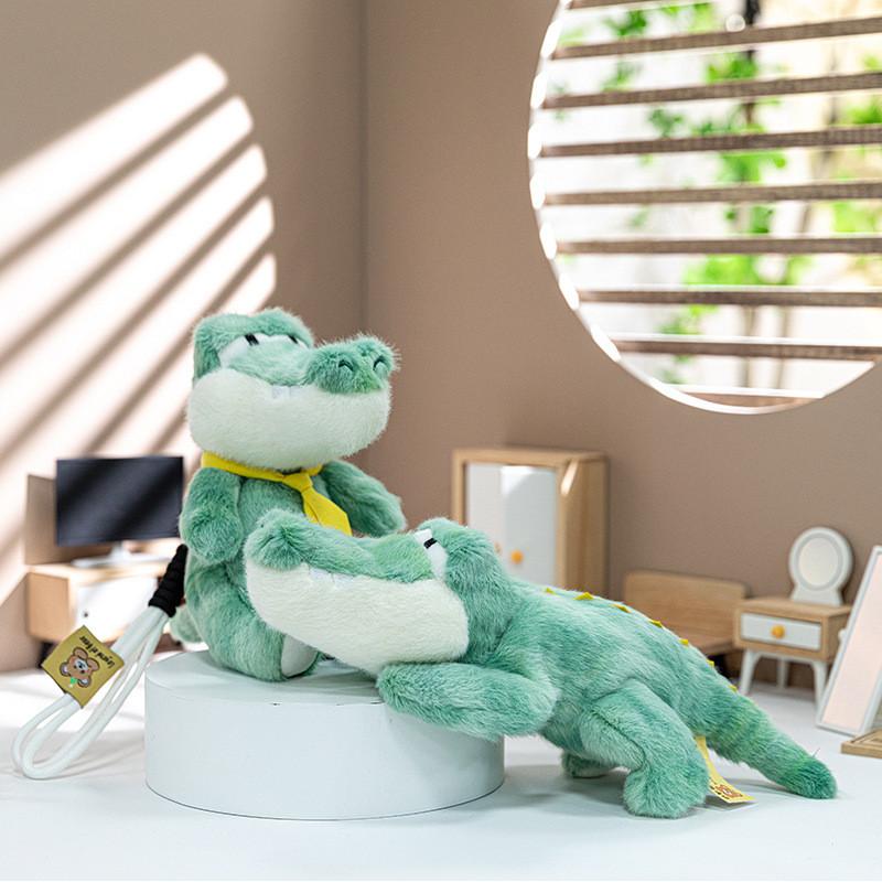 Green Cartoon Cute Sitting Crocodile Plush Toy Pendant For Bag Decoration