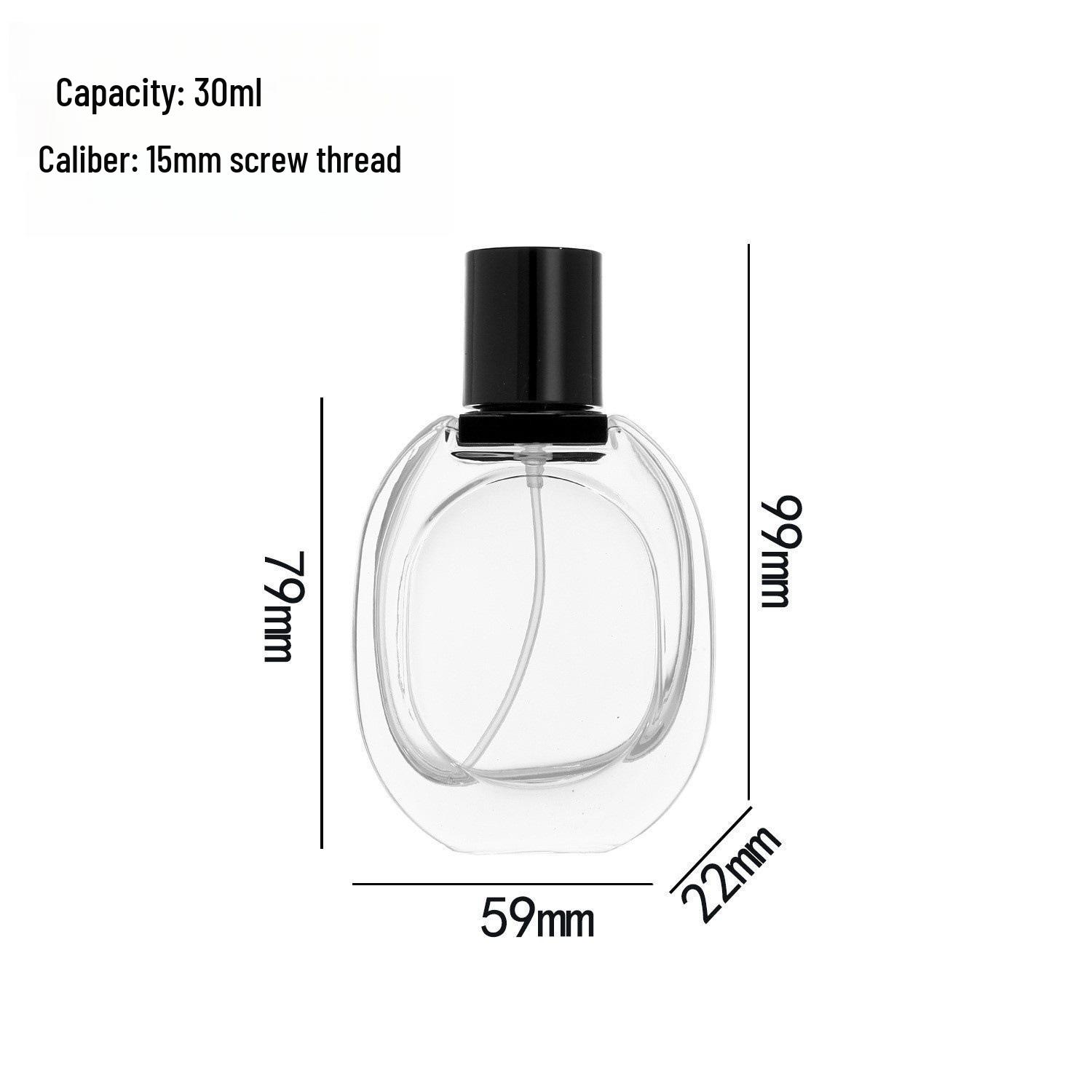 30ml Irregular Shape Transparent Glass Perfume Decanting Bottle with Fine Mist Spray