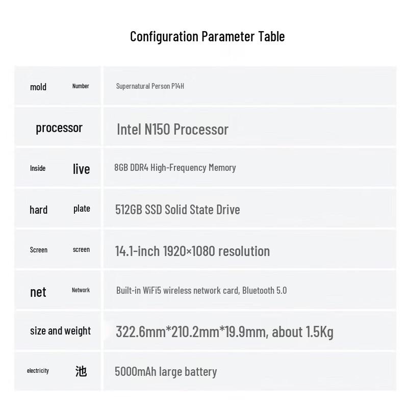 

Lenovo E-Power P14H 14.1-inch Laptop (CN version)