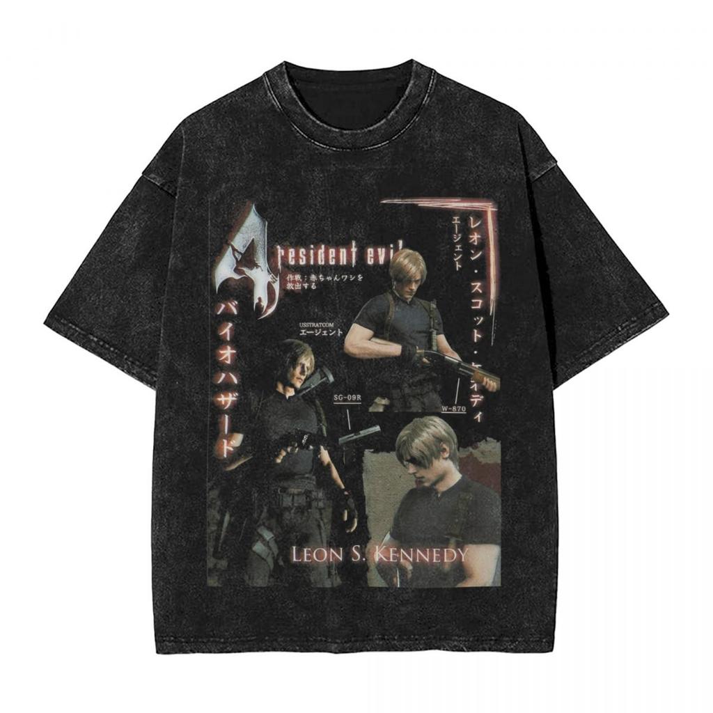 Nightmare Carousel T Shirt Residented Eviled Washed Oversized TShirt Cotton Summer Short Sleeve Tee Shirt Men Women Clothing