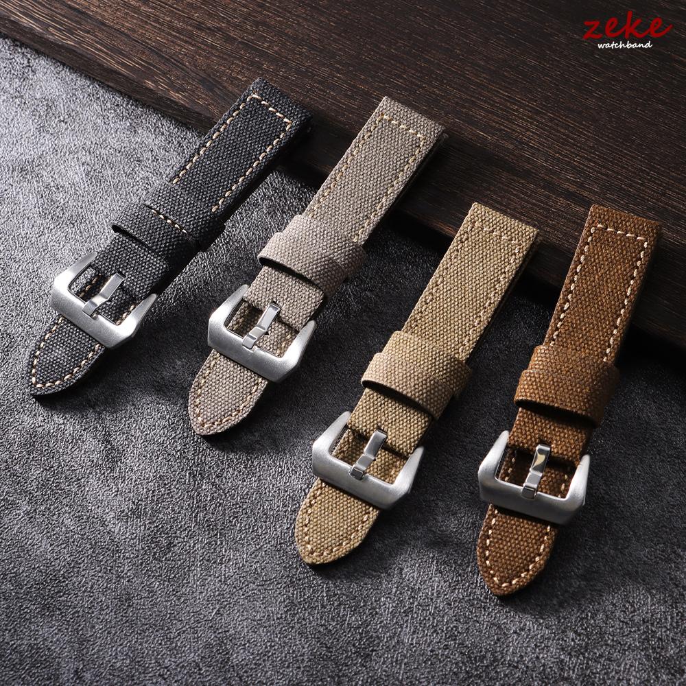 20mm 22mm 24mm Wasserdichtes Segeltuch Uhrenarmband Nylon Lederband für Panerai Schnellwechsel Armband Sportarmband für Herren