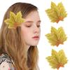 Thanksgiving Festival Theme Hair Clip Set of 10 for Women Girl Nonslip Leaf Barrettes All Age Party Props Hair Ornament