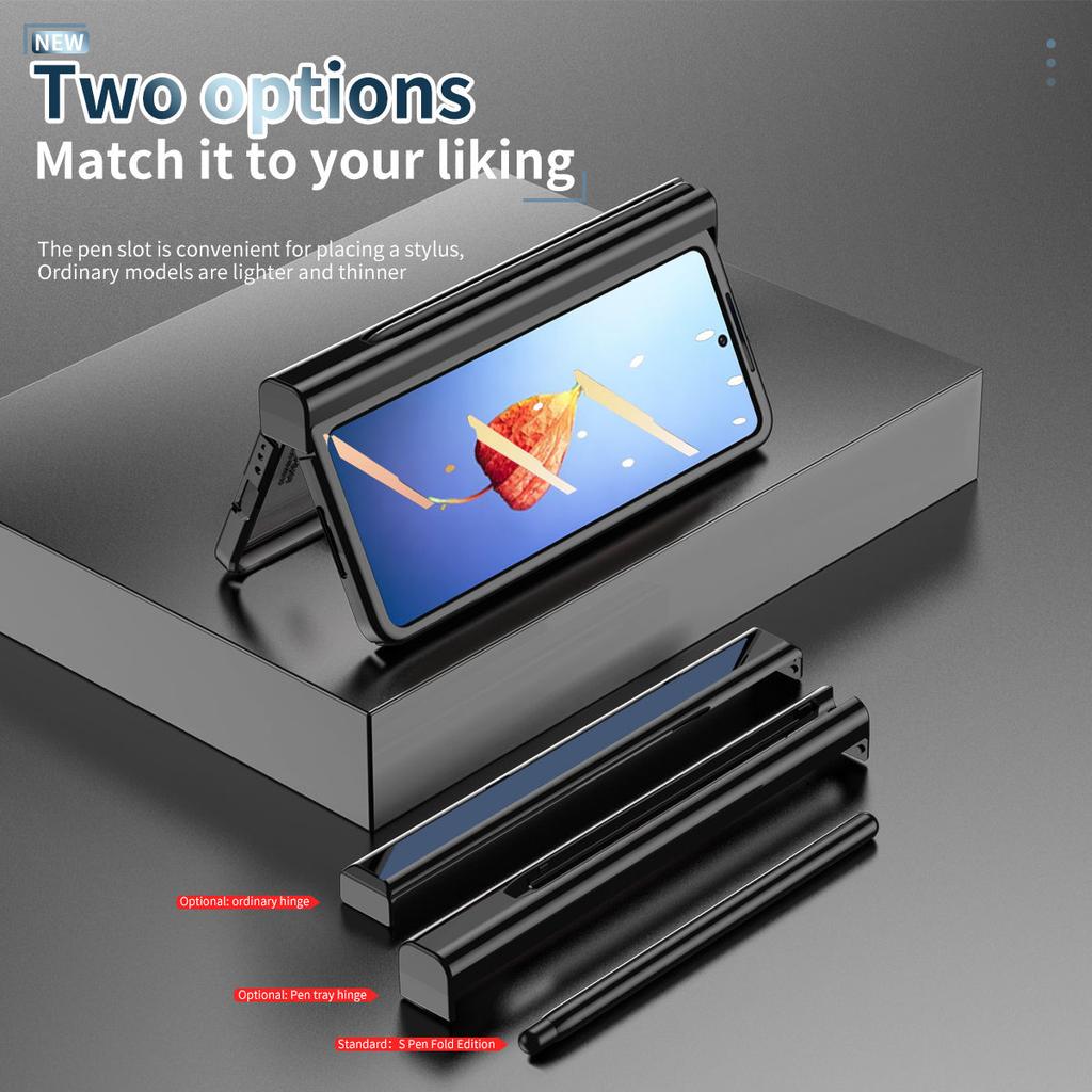 Capa colorida de galvanoplastia delicada para Galaxy Z Fold Z 4 3 com instalação de caneta S Pen e proteção completa