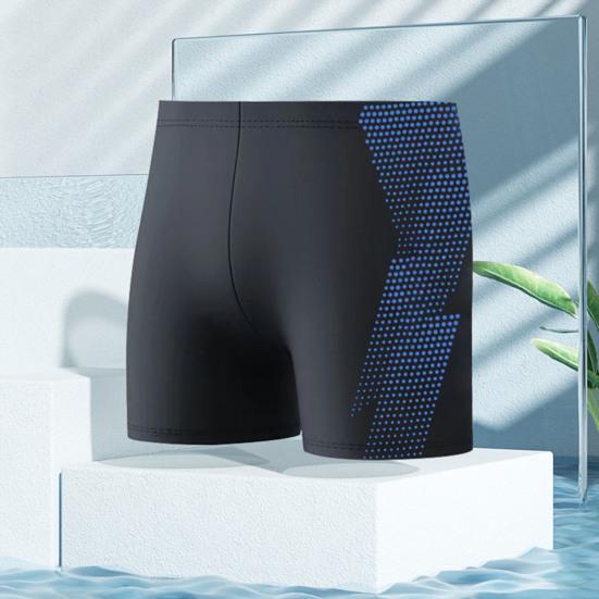 Men Swimming Trunks Quick Dry Soft Elasic High Waist Thin Plus Size Soft Breathable Slim Fit Printed Hot Spring Bathing Shorts Summer Beach Shorts