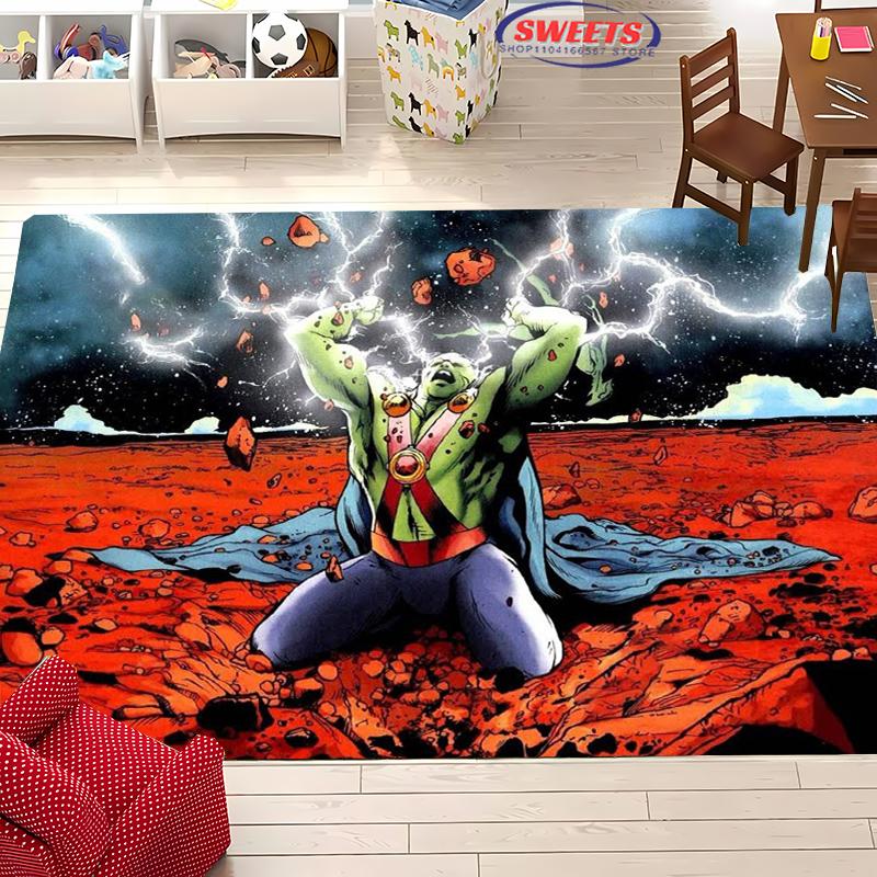 New Shelves! DC Martian Manhunter Carpet,Living Room Bedroom Office Area Children's Room of Choice,Non-slip Machine Washable Mat
