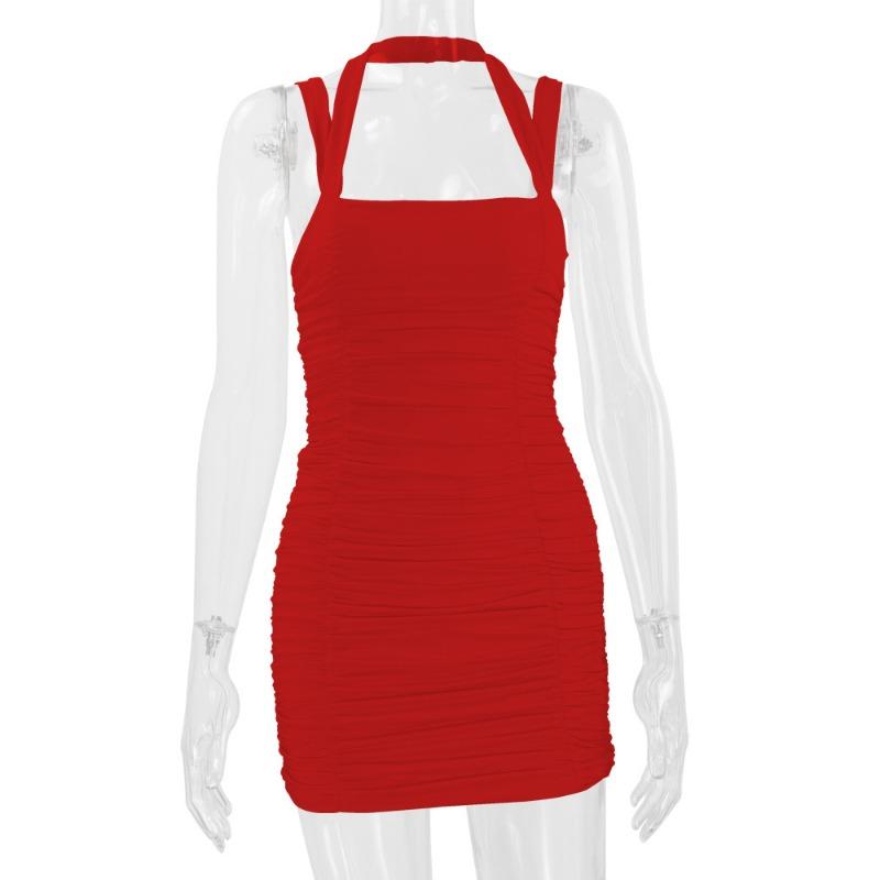 Damen Sexy Fashion Neckholder Neckholder Tasche Hüftkleid