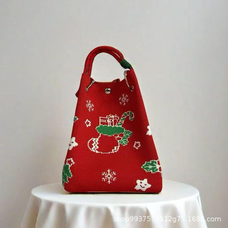 New Woven Ring Buckle Bag Knitted Bag Three-dimensional Magnetic Buckle Handbag Handbag Handbag Knitting