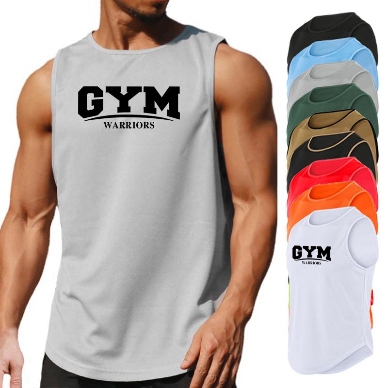 Muscleguys Men's Running Vests Summer Gym Warriors Tank Tops Fitness Clothing Quick-drying Loose Bodybuilding Basketball Sleeveless Shirts