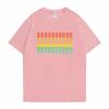 Flashing Music Activates LED Printed Unisexs and Womens Fashionable Loose Casual Short Sleeved New Cotton Trendy Tshirt