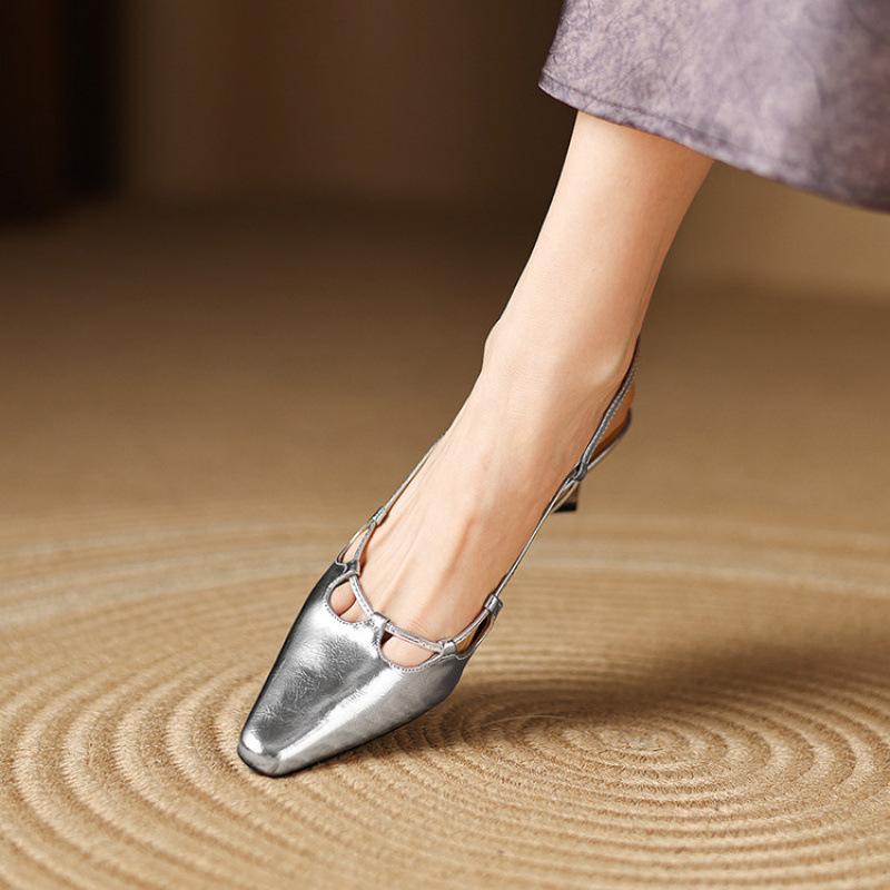 New Women's Roman Sandals Summer Women's Large Size Shoes Casual Solid Color Buckle Beef Tendon Soft Sole Women's High-heeled Sandals