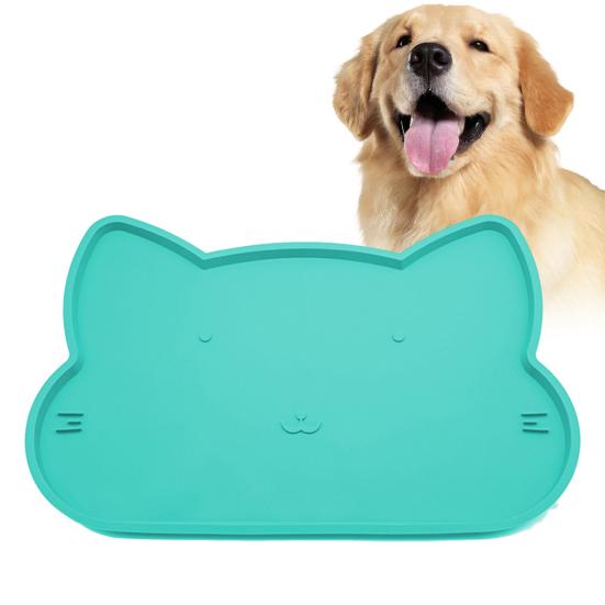 Yousheng Katzenfuttermatte Rutschfest Wasserdicht mit erhöhtem Rand Auslaufsicher Hält Ordnung Haustierfuttermatte Hund Katze Zubehör