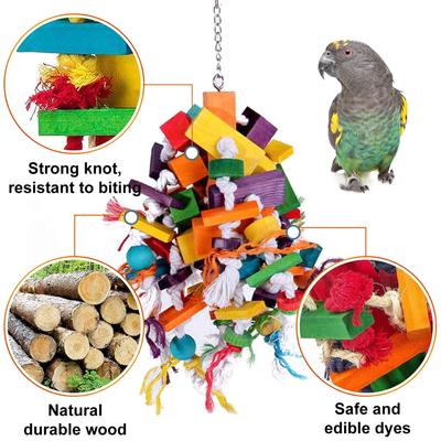 Natural Wood Bird Chew Toy for Large and Medium-sized Birds Safe and Eco-friendly Bird Toys for