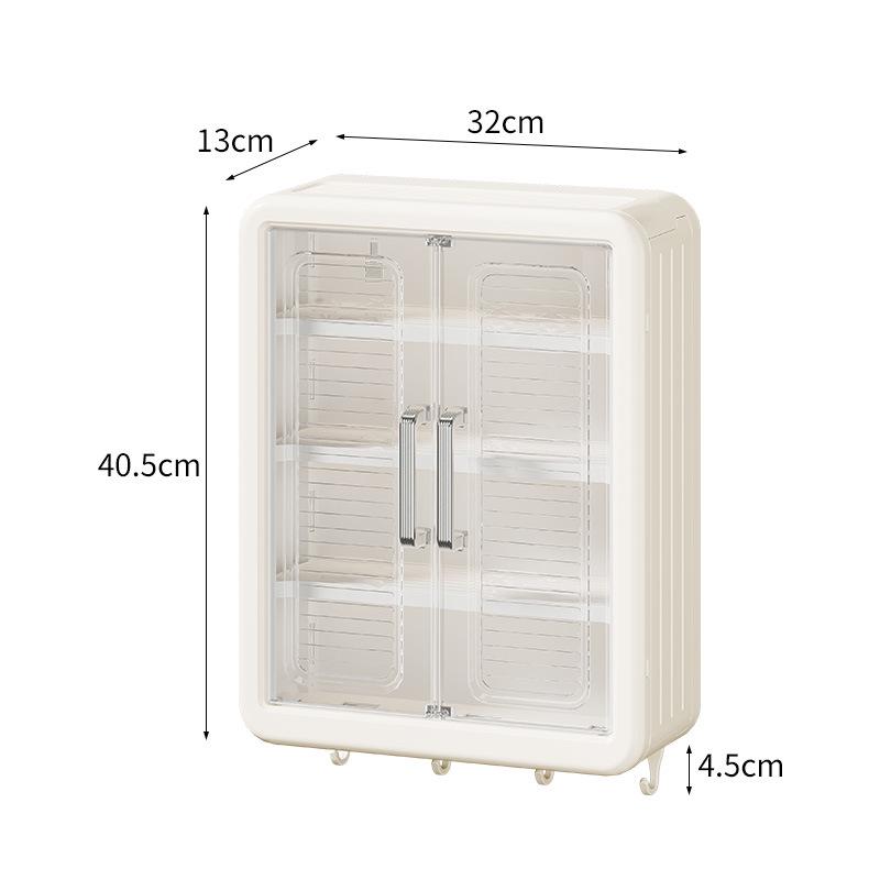 

Настенная полка для хранения в ванной комнате без сверления - Пыленепроницаемый многоярусный органайзер для косметики и предметов первой необходимости для умывальника