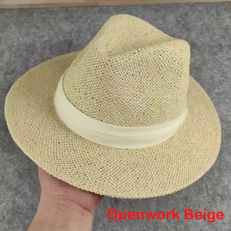 Letní nadměrné 64cm Klasické sluneční klobouky pro muže ženy Panama klobouk Pár Široký okraj Plážová slámová čepice Velká hlava Větší velikost Fedora klobouky