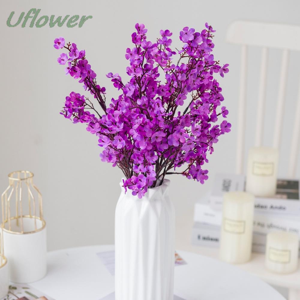 1PC Long Baby's Breath Artificial Plant Christmas Decor Vase Fake Plastic Flowers for Home Party Wedding Decor