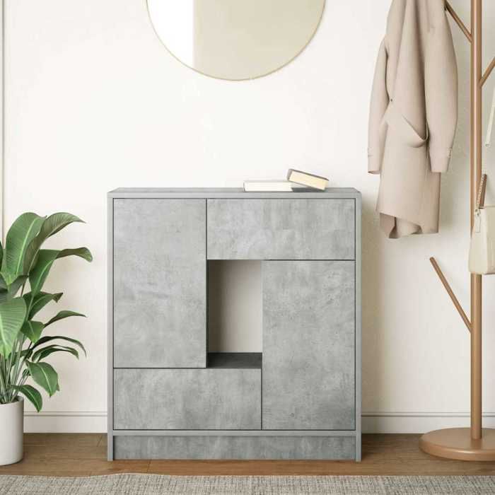 VidaXL Buffet with Drawers and Doors Concrete Grey 70.5x34x74.5 Cm, Storage Furniture, Buffet Cabinet, Entrance Furniture, 861844