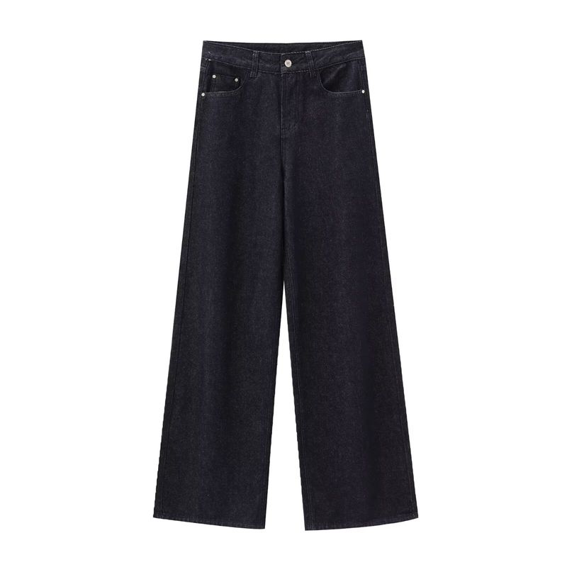 Kaslead New Arrival Women's Clothing Fashion Style Stylish Simple and Versatile Loose Mid Waist Denim 8246247