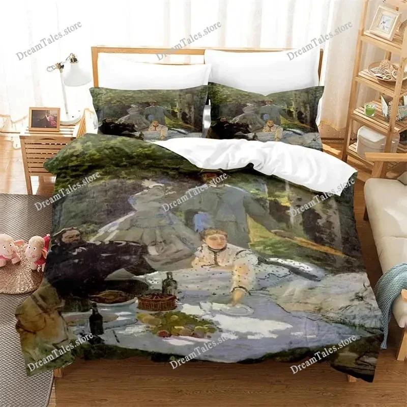 Monet Van Gogh Style Sky Oil Painting Bedding Set Duvet Cover 3d Bedding Fashion Design Decoration King Duvet Cover Set