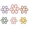 6Pcs/Set Bohemia Flower Wall Hanging Ornament Decoration Farmhouse Rustic Wooden Floral Wall Art Home Office Living Room Bedroom Wall Decoration