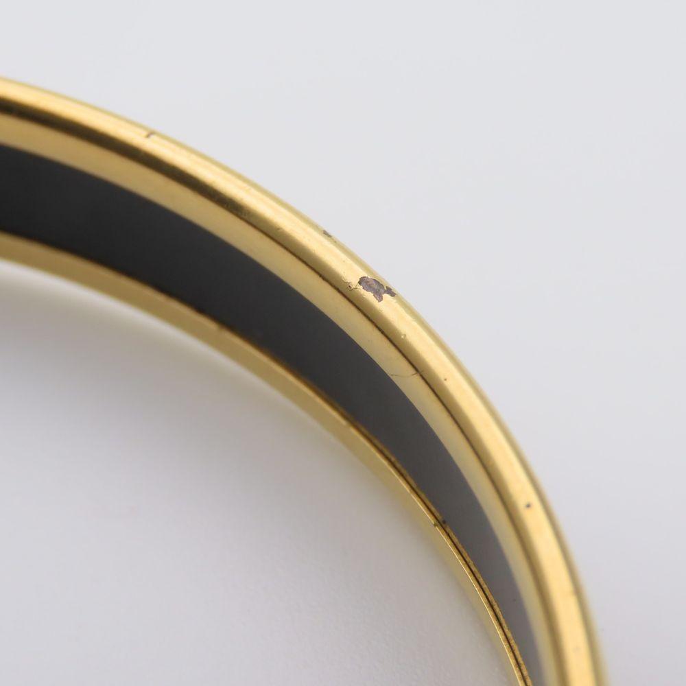 Used HERMES bracelet Emaille PM enamel/metal 17.1g blue gold Cloisonne