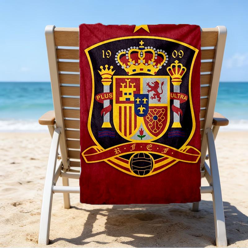 Spanish National Emblem Printed Beach Towel, Super Soft Microfiber, Perfect Gift Birthday, for Pool, Beach, Travel, for Family and Friends