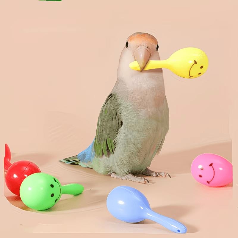 10Pcs Spoon Ball Parrot Chewing Toys, Funny Bell Bird Play Toys, Boredom Relief Interactive Entertainment Supplies for Parrot