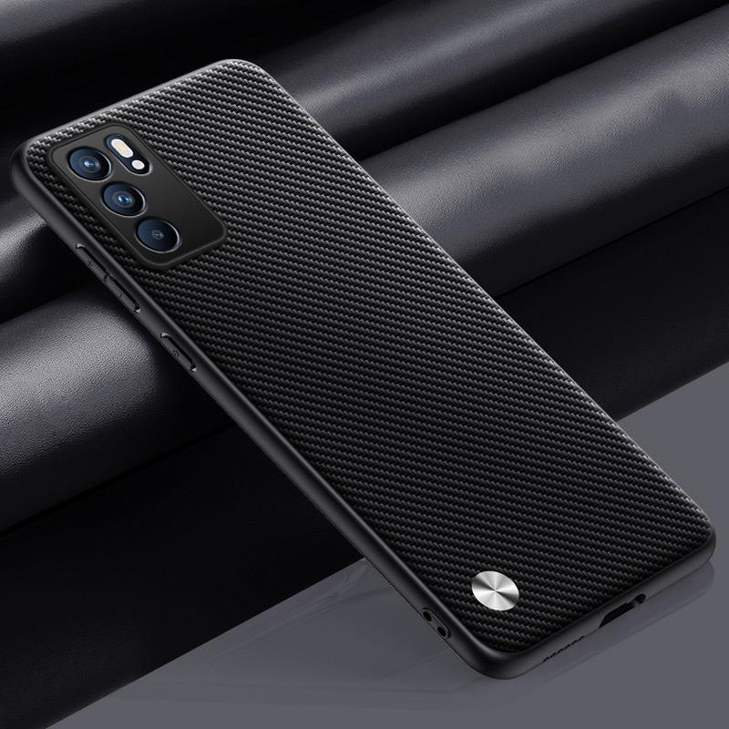 Luxury PU Leather Case For OPPO Reno 6 5G Back Cover Matte Silicone Shockproof Full Protection Phone Case For OPPO Reno6 5G
