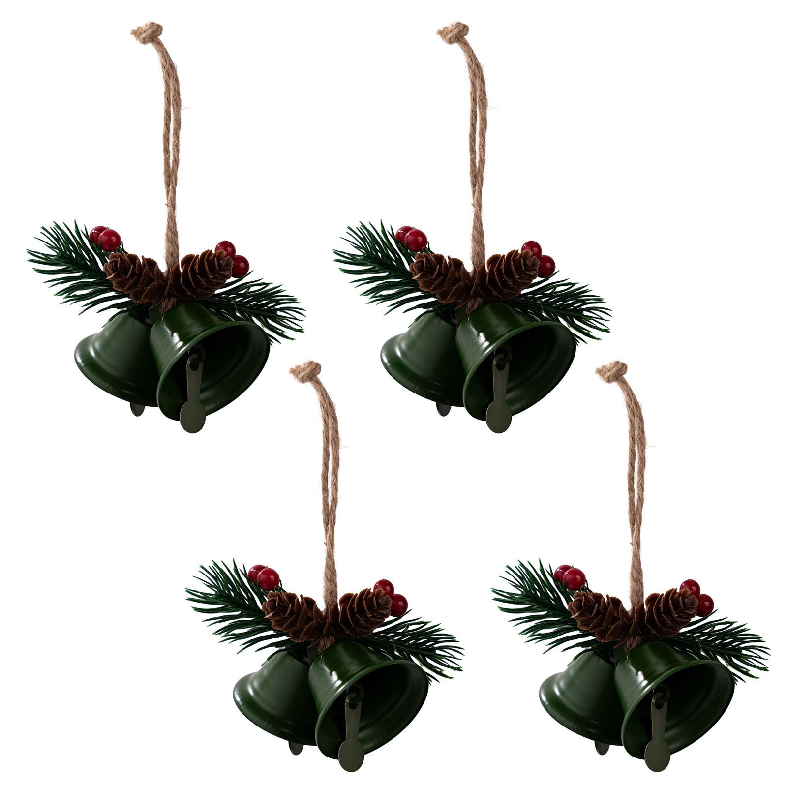 

4 Pcs Christmas Tree Decorations Christmas Bells Ornament Hanging Bells For Christmas Tree Home And Festival