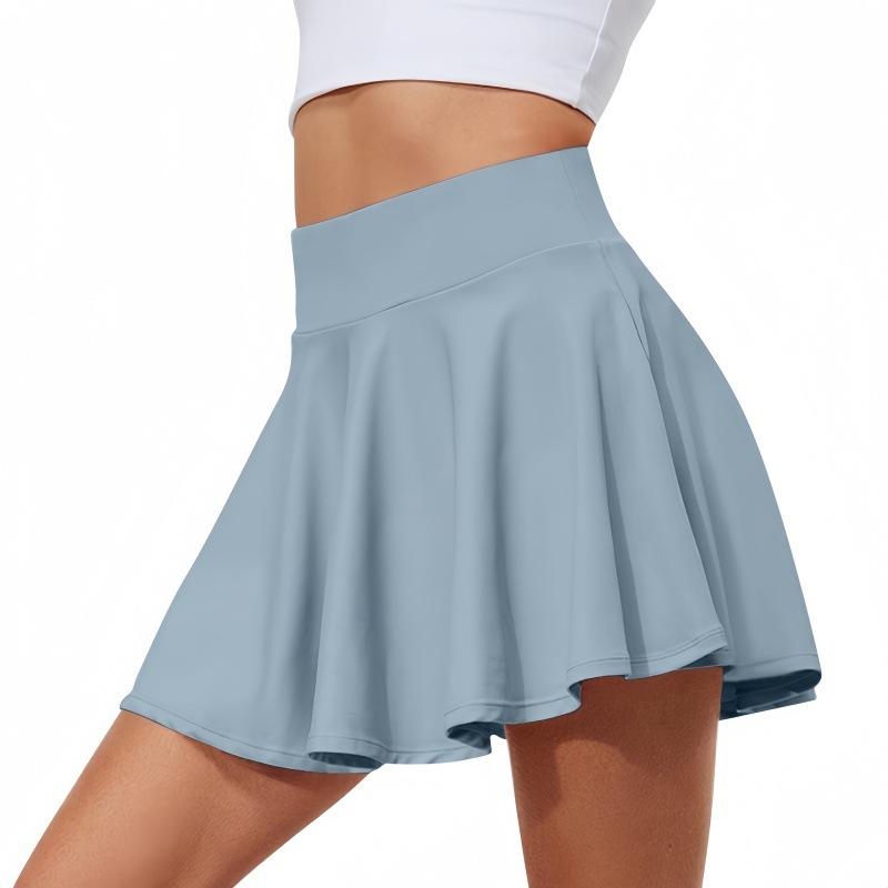 

Temu Women S Summer Explosion Sports Fitness Casual Yoga Skirt Fake Two Comfortable Pleated Skirt 3XL небо синє кольору