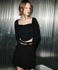 Etmont Belted Pleats Mini Skirt, Black