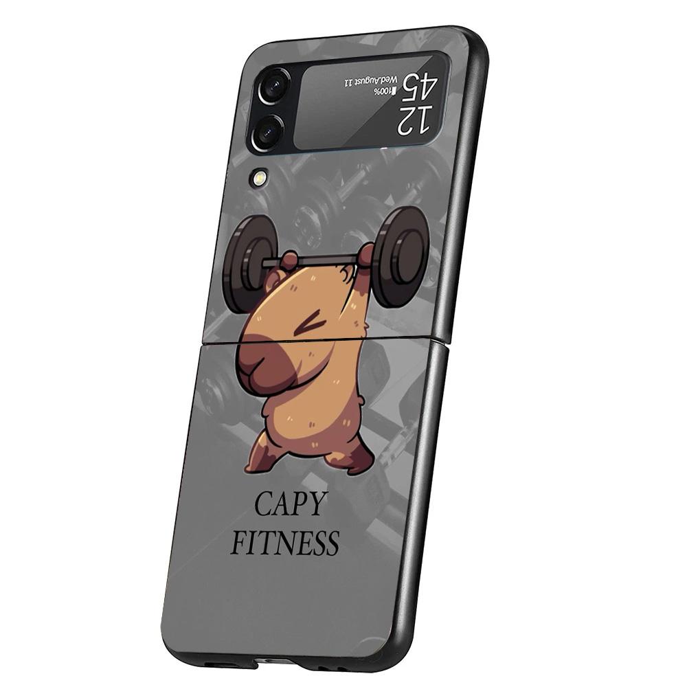 Funny Capybara Cartoon Animal Phone Case For Samsung Galaxy Z Flip 7 6 5 4 3 5G Cover ZFlip7 ZFlip6 ZFlip4 ZFlip5 ZFlip3 Coque F