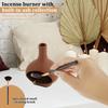 Incense Holder Ceramic Incense Burner Chimney Incense Cone Burner with Small Cleaning Brush Multifunctional Incense Burner