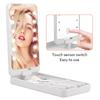 Portable Makeup Mirror With 5 Brushes Storage Box Rotatable LED Touch One-Face Storage Box Foldable Compact Makeup Mirror