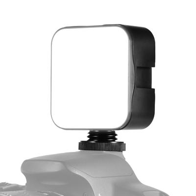 Mini LED Video Light Photography Fill-in Lamp 6500K Dimmable 5W with Cold Shoe Mount Adapter for Canon Nikon Sony DSLR Camera