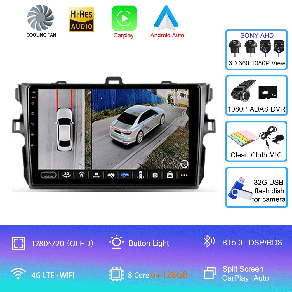 Android 14 Car Radio For Toyota Corolla 10 E140 E150 2006 - 2013  Multimedia Video Player Navigation stereo GPS  No 2din 2 din d