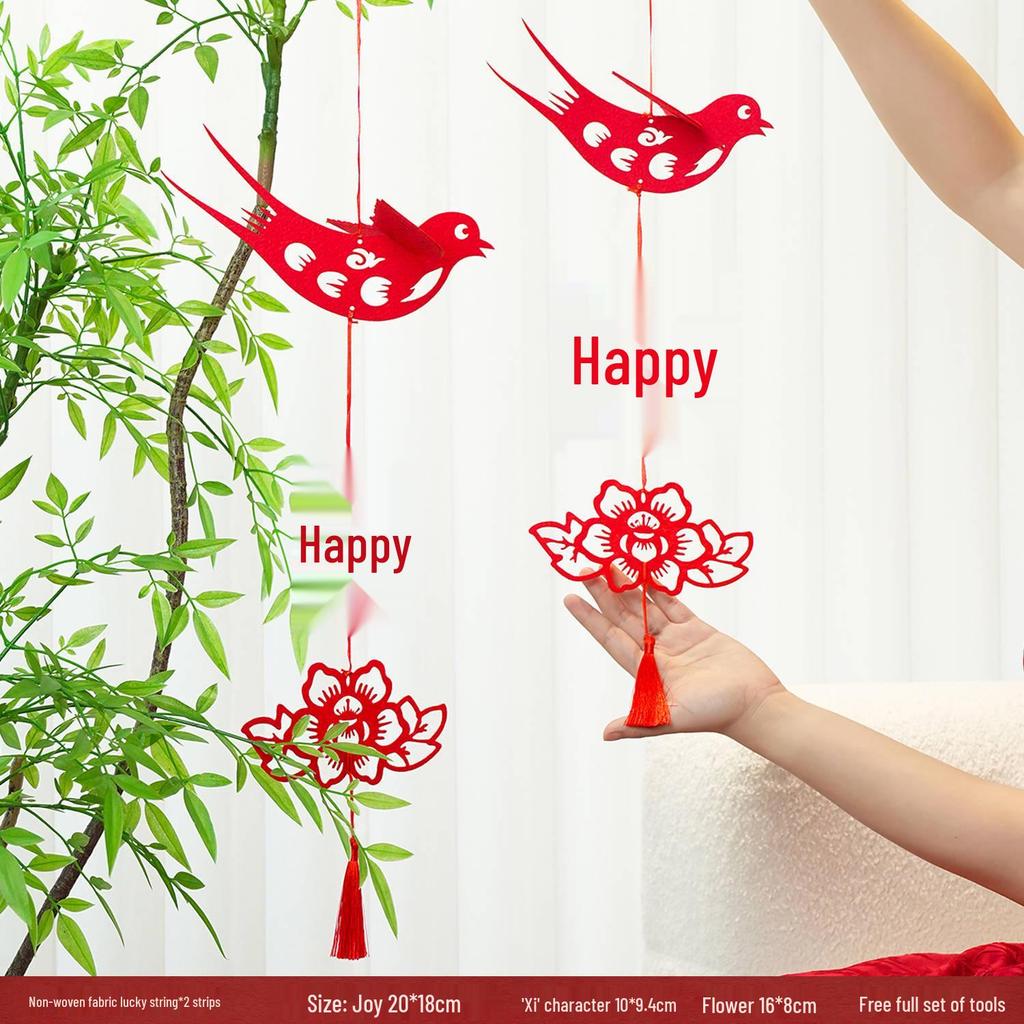 Butterfly Wedding Room Decoration Set with Lantern String and Festive Pendant