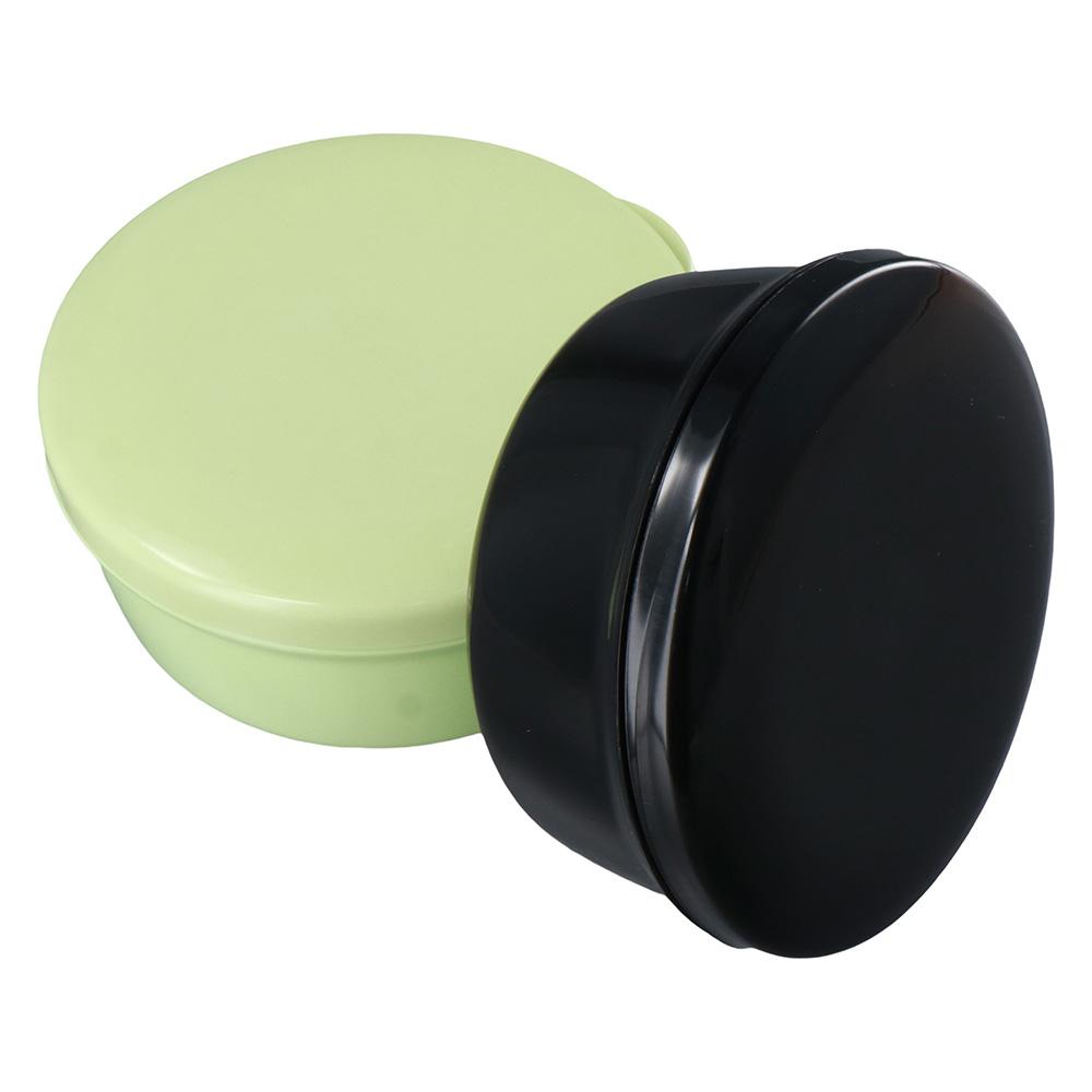 2 pcs Blue and White, Soap Holder Green and Black Round Draining Soap Dish Business Trip