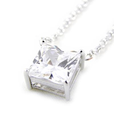 [C9442] - Silver Necklace 'Essentiel' Silver White (rhodium-plated) - 8x8 Mm