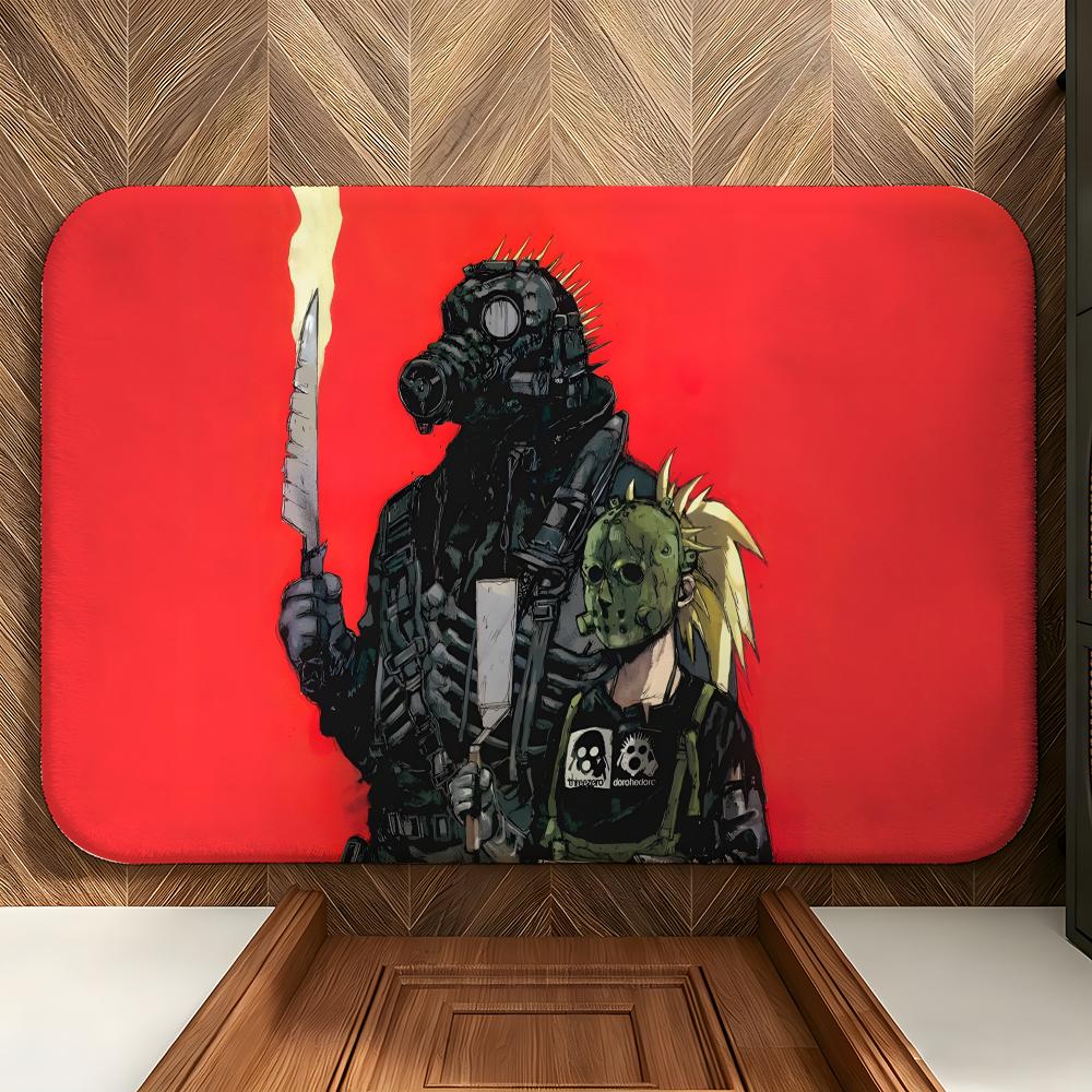 Anime D-Dorohedoro Floor Mat Soft Flannel Floor Mat Suitable for Entryways, Living Rooms, Bedrooms, and Bathrooms
