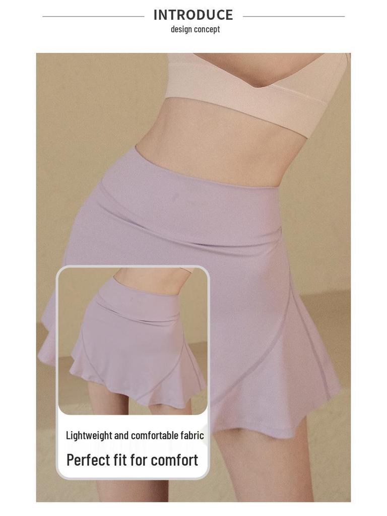 Women's Quick-Dry Midi Sports Skirt - Hip-Hugging, Anti-Exposure, Yoga & Running Fitness Skirt