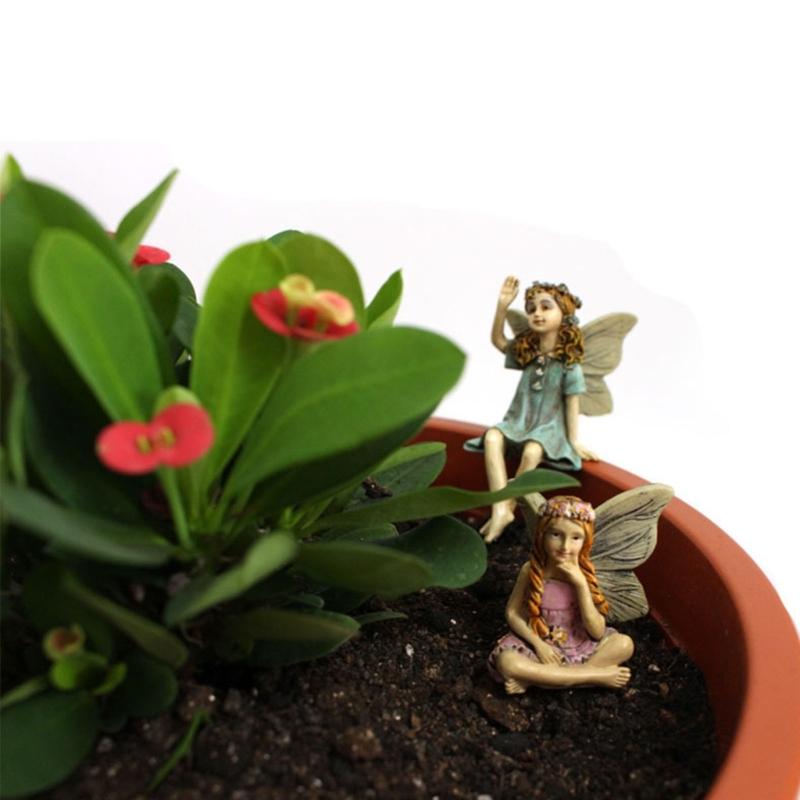 6pcs Fairy Garden Miniature Fairies Figurines Decoration Fairy Garden Accessories for Home Outdoor Yard Lawn Flower Pot