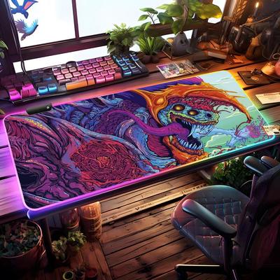 Monster Abstract Muismat RGB Gaming Muismat Bureau Mat HD Gamer Groot LED Licht XXL Muismatten