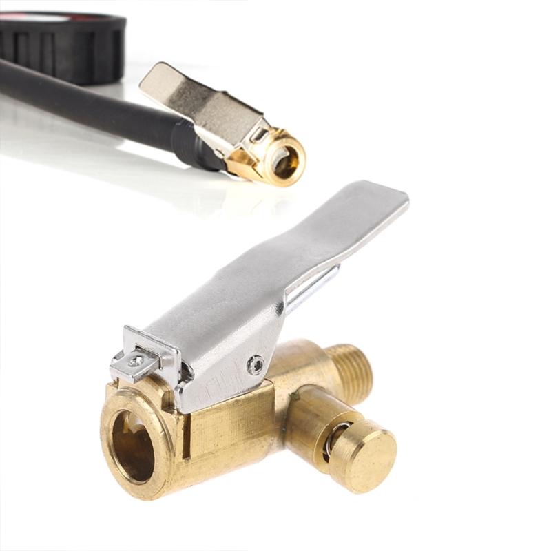 Tire Chuck with Clip Adapter Air Chuck Tire Inflator Compressor Pump- Connect Accessories for Vehicle Auto 34mm Length