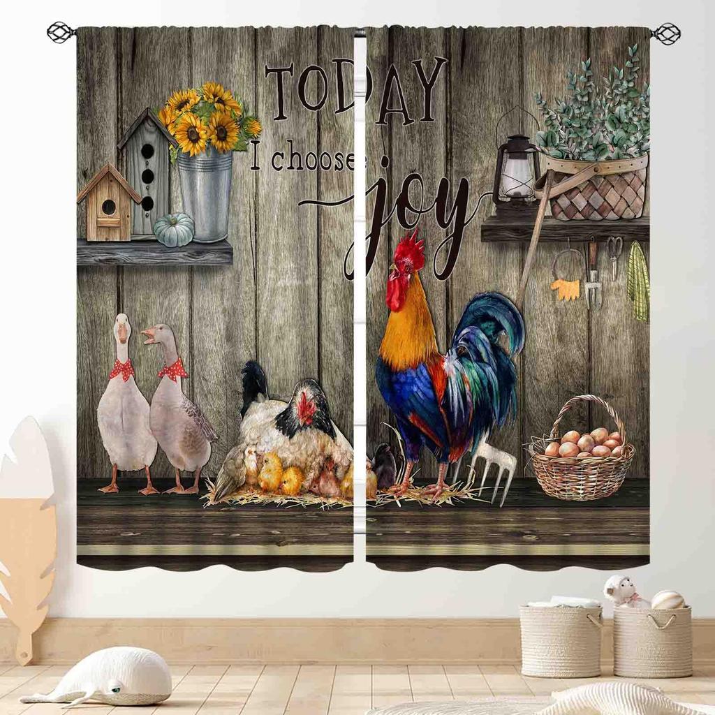 Retro Tableware Kitchen Text Curtain Panels,Distressed Wood Fork Spoon Sweet Home Slogan Full Print Drapes For Bakery Cafe Decor