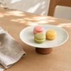Simple Design Plate Stainless Steel Fruit for Kitchen Counter, Modern Pedestal Serving Smooth Edge Tray, Multi-use Dessert Platter Dining Table