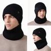 Men's Winter Thick Knitted Hat Scarf Kit Elastic Wool Hat