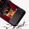 Hard PC Phone Case For Samsung Galaxy Z Flip 7 6 5 4 Black Cover For Galaxy Z Flip 3 Foldable Shockproof Money Cat Fundas Capas