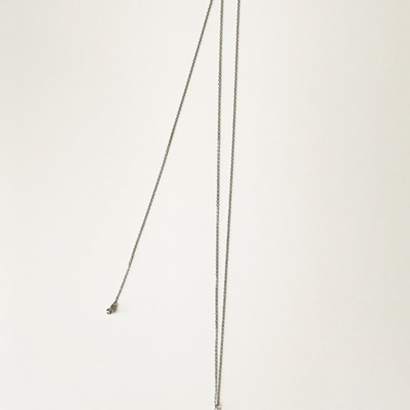 ELYONA ELA 16 Drop of Light Silver Pendant Long Necklace